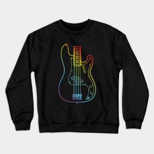 P-Style Bass Guitar Body Colorful Outline Crewneck Sweatshirt